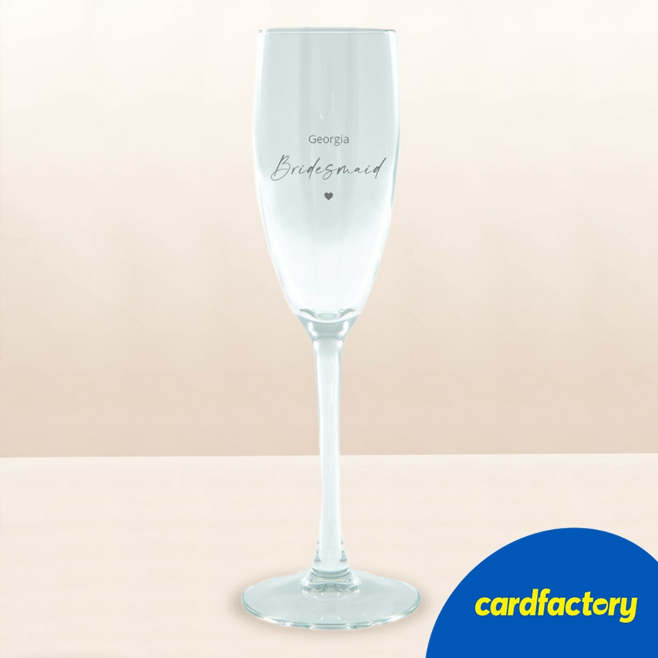 Image of Personalised Engraved Prosecco Glass - Bridesmaid
