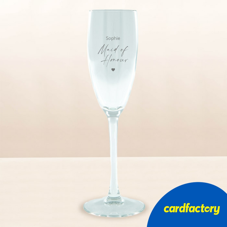 Image of Personalised Engraved Prosecco Glass - Maid Of Honour