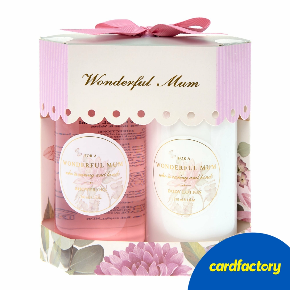 Image of Wonderful Mum Tea Rose &amp; Velvet Body Lotion &amp; Shower Gel Set