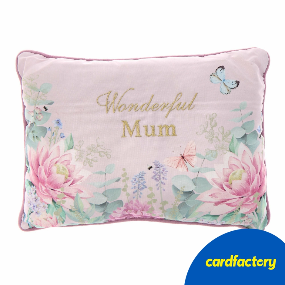 Image of Wonderful Mum Cushion | Floral Pillow for Mum | Mother’s Day Gifts
