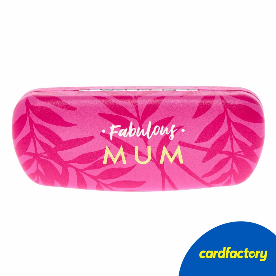 Image of Fabulous Mum Glasses Case with Cleaning Cloth | Modern Design | Plastic &amp; Fabric | 18.2cm x 7cm x 4.1cm | Thoughtful Gift for Mum