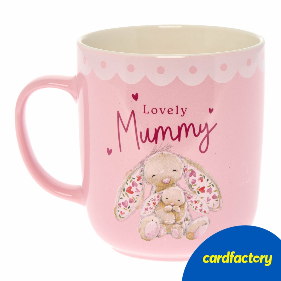 Image of Lovely Mummy Mug in a Box | Bunny Rabbit Design | Ceramic Material | 13.8cm x 13.8cm x 9.3cm | Cardfactory