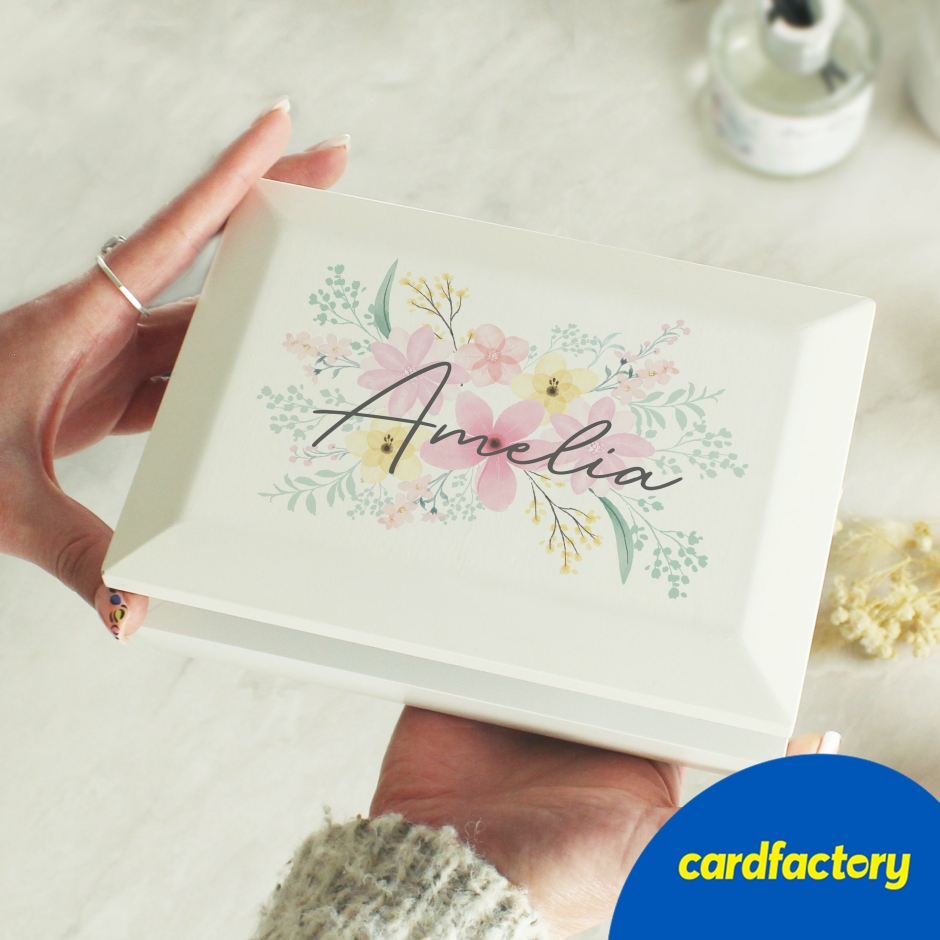 Image of Personalised Watercolour Jewellery Box