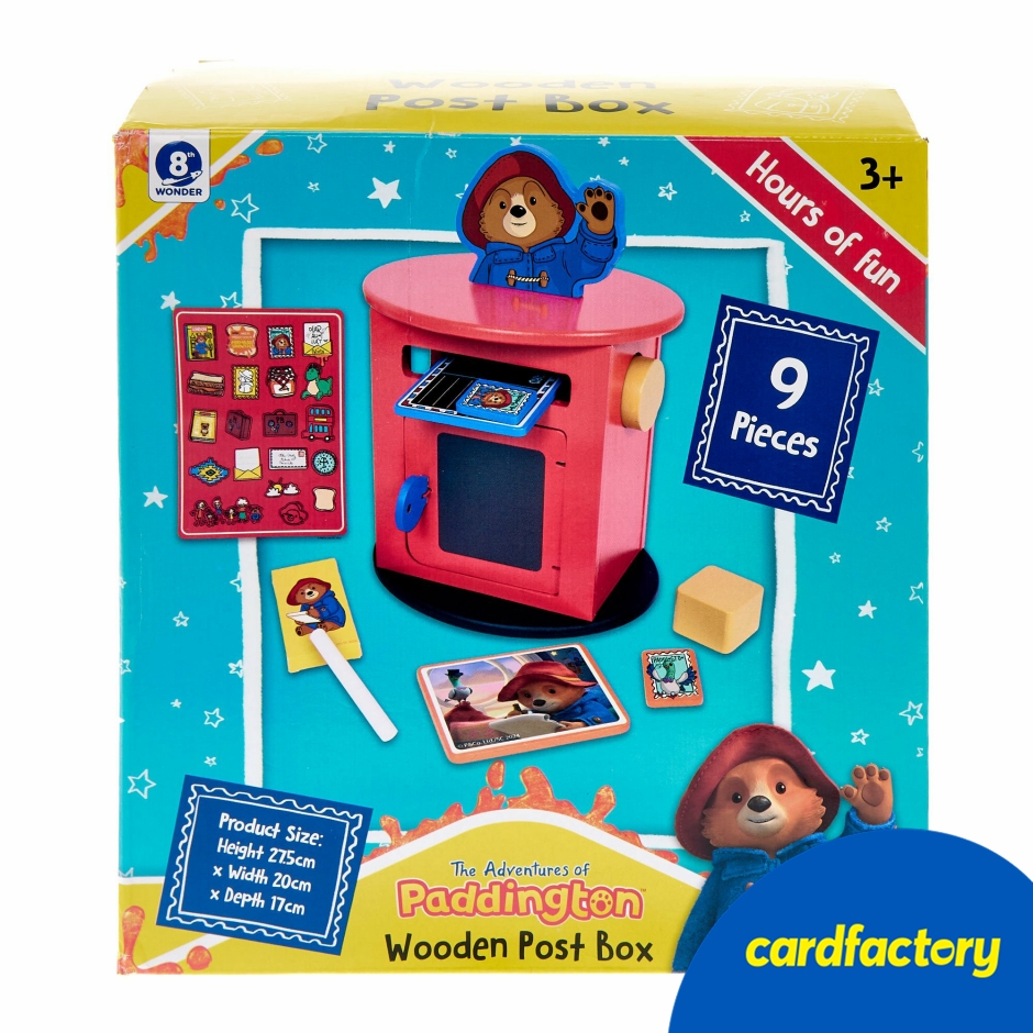 Image of The Adventures of Paddington Wooden Post Box Playset | 9-Piece Wooden Toy Set | Kids Play Set | Gift Ideas for Kids