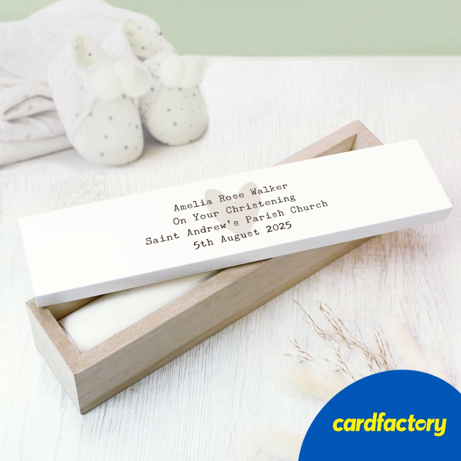 Image of Personalised Wooden Certificate Holder | Custom Shabby Chic Design | Secure Document Storage | Hand Finished Wood | 23cm x 6.5cm x 5cm