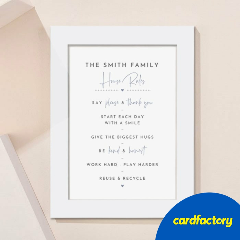 Image of Personalised Family House Rules Portrait Print