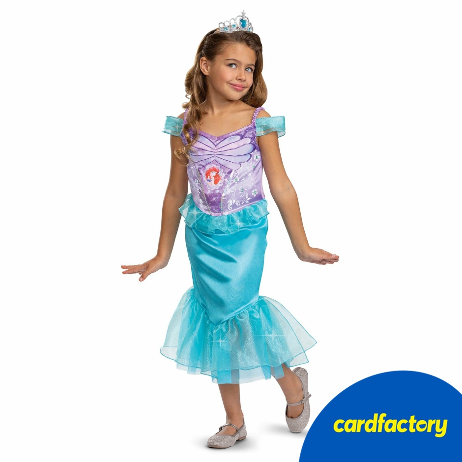 Image of Ariel With Tiara Children's Fancy Dress Costume | Ariel Fancy Dress Costume | Ariel Costume For Kids