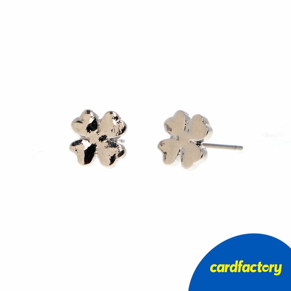 Image of Four Leaf Clover Earrings | Good Luck Gift | Metal | Green Gift Box | Perfect for Special Occasions | Thoughtful Present