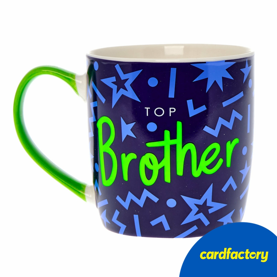 Image of Brother Mug Gift Set | Top Brother Sentiment Design | Ceramic | Includes Matching Gift Box | Ideal for Hot Drinks