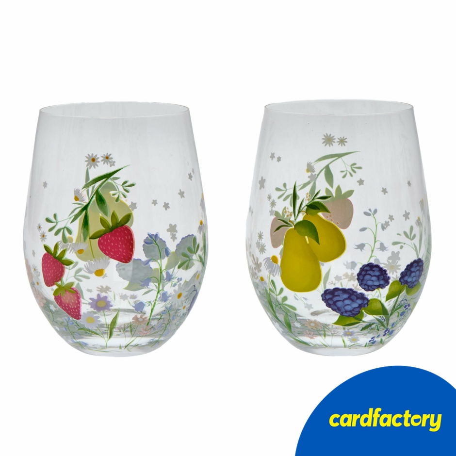 Image of Fruit Fayre Gift Set Of 2 Glasses | Fruit Fayre Glasses Set | Set Of 2 Drinking Glasses