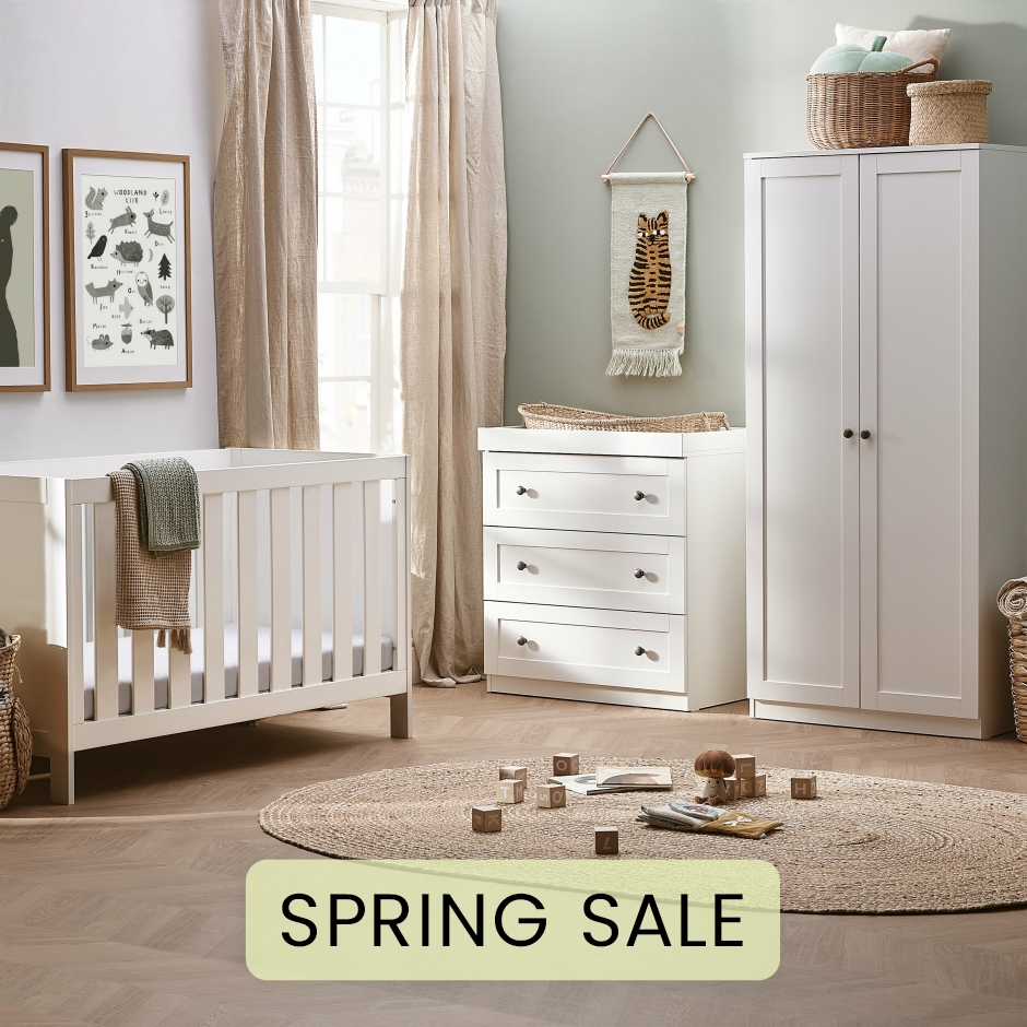 View Silver Cross Bromley 3 Piece White Nursery Set with Convertible Cot to Toddler Bed Dresser Wardrobe Newborns Babies To 4 Years Furniture  information