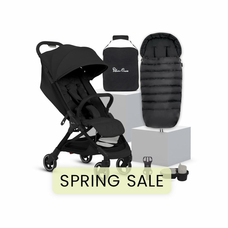 View Silver Cross Clic Space Stroller Accessory Bundle 5 piece Black Compact Lightweight LieFlat Seat Foldable Pushchair Travel Buggy  information