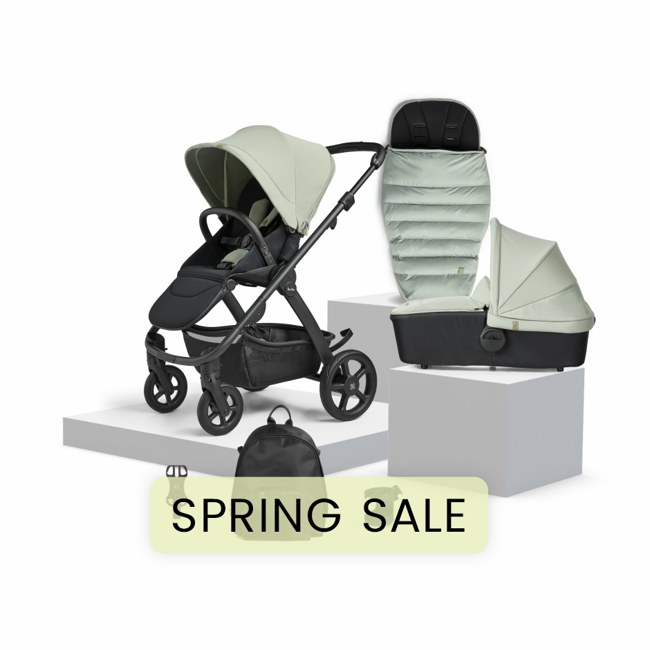 View Silver Cross Tide Sage Black Chassis Travel System Accessory Bundle 10 piece Green Lie Flat Compact Foldable Stroller Pushchair Pram information