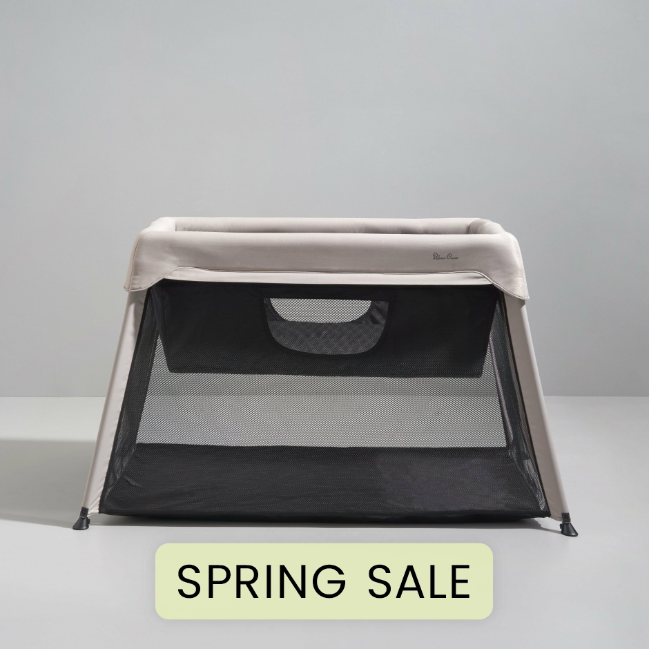 View Silver Cross Slumber Stone 3in1 Travel Cot Beige CoSleeper Playpen For Newborns Babies To 3 Years Old Toddler Light Portable information