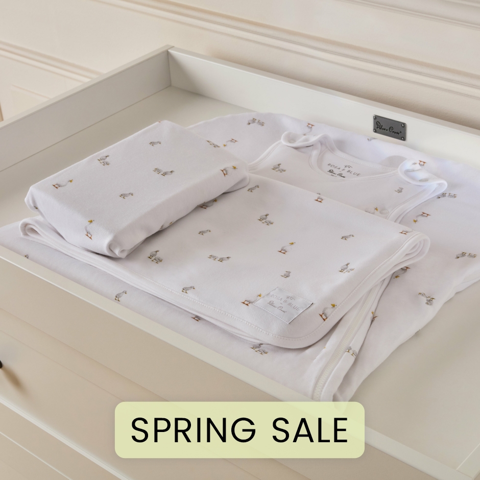 View Rosa Blue for Silver Cross New Arrival Crib Cot Bedding Set Duckling Print White Soft Organic Cotton Hypoallergenic For Sensitive Skin  information