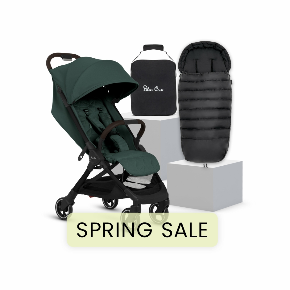 View Silver Cross Clic 2 Conifer Stroller Footmuff Bundle 4 piece Green Compact Lightweight Cushioned Lie Flat Seat Folable Pushchair  information