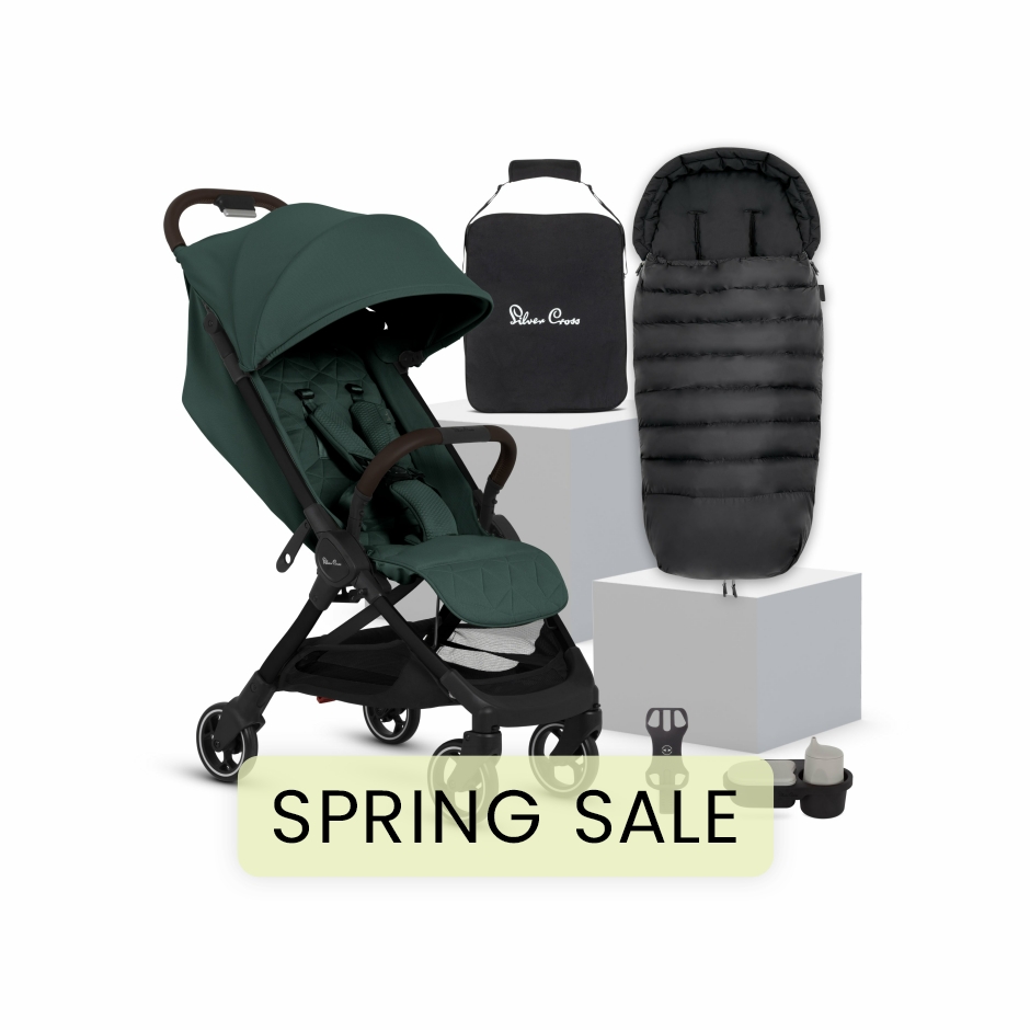 View Silver Cross Clic 2 Conifer Stroller Accessory Bundle 6 piece Green Compact Lightweight Cushioned Lie Flat Seat Folable Pushchair  information