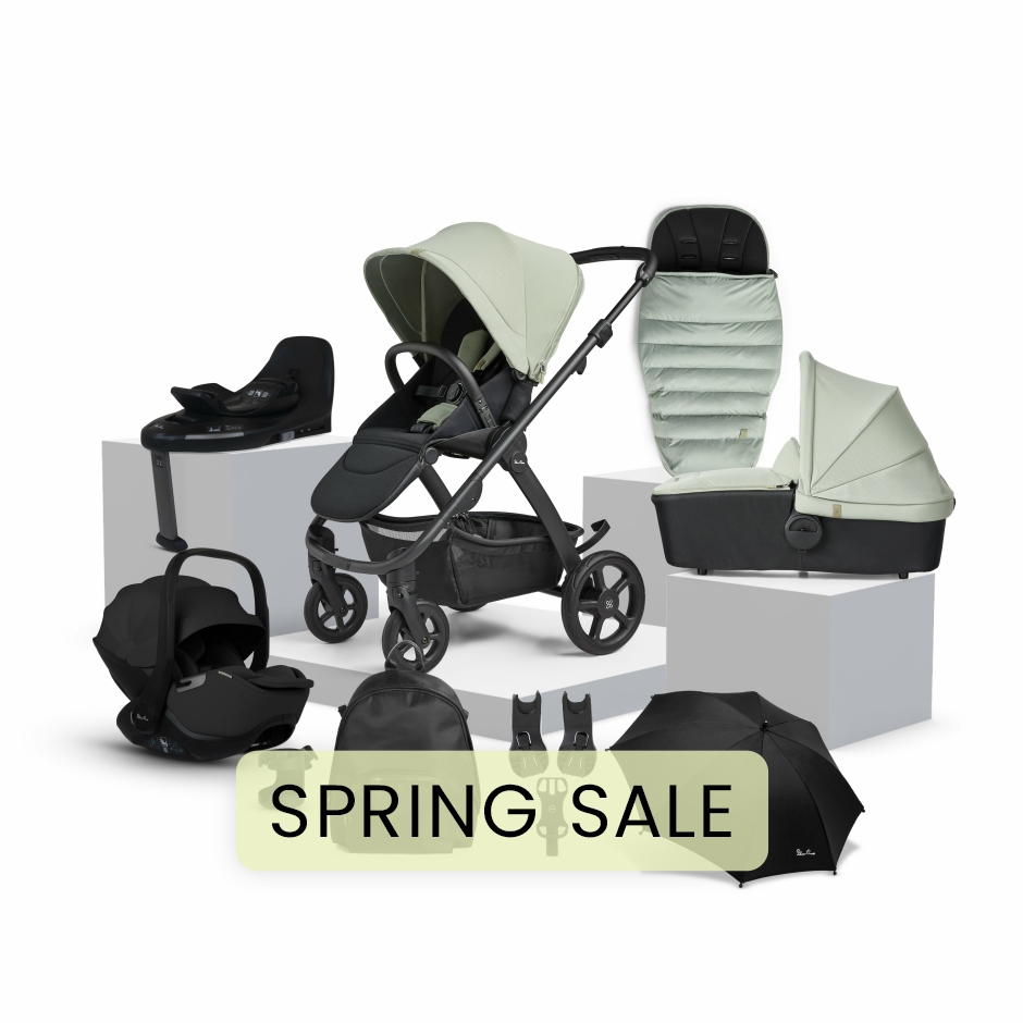 View Silver Cross Tide Sage Travel System Ultimate 360 Infant Carrier Bundle 12 piece Green Foldable Stroller Pushchair Pram Car Seat  information
