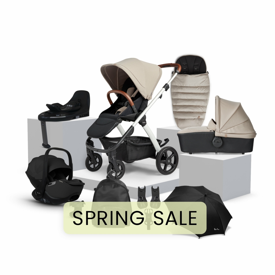 View Silver Cross Tide Stone Travel System Ultimate 360 Infant Carrier Bundle 12 piece Beige Lie Flat Foldable Stroller Pushchair Pram  information