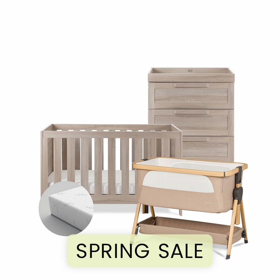 View Silver Cross Bromley Oak 4 Piece Nursery Room Set Wooden Dresser With Nappy Changing Top Convertible Cot Bed Bedside Crib Babies Newborns  information