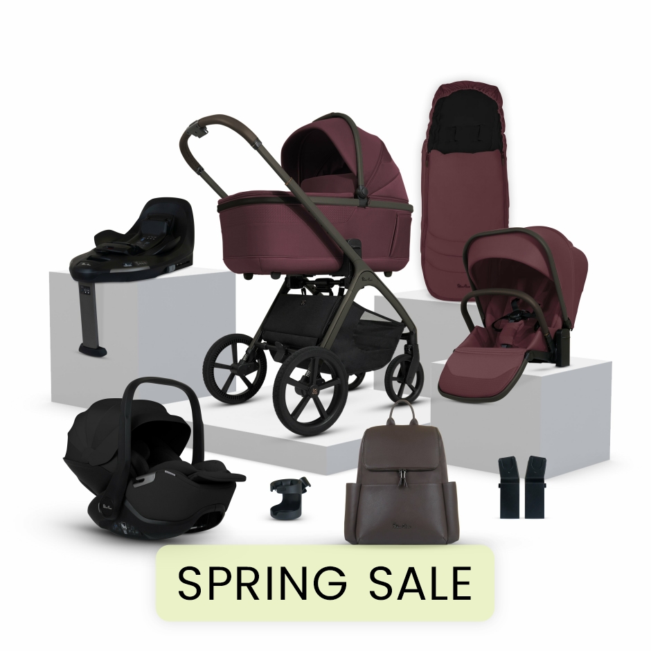 View Silver Cross Cove Damson Travel System Ultimate 360 Infant Carrier Bundle 10 piece information