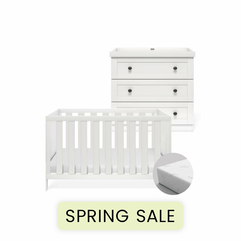 View Silver Cross Bromley White 2 Piece Nursery Room Set With Mattress information