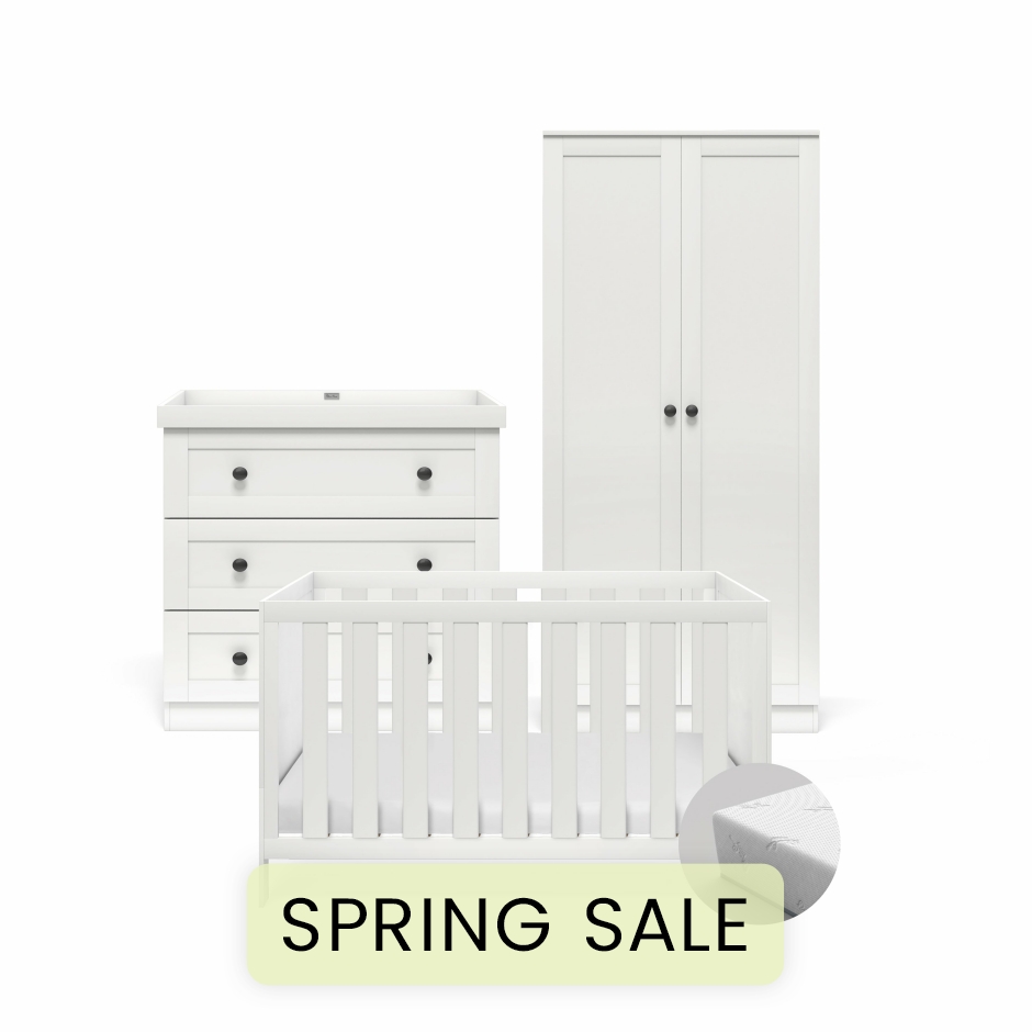 View Silver Cross Bromley White 3 Piece Nursery Room Set With Mattress information