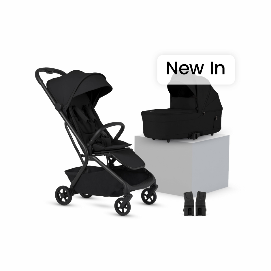 View Silver Cross Nia Onyx Compact Travel Stroller with Carrycot 6 Piece Black Newborn to 4 Years Stroller Set For Infant Toddler Pushchair  information