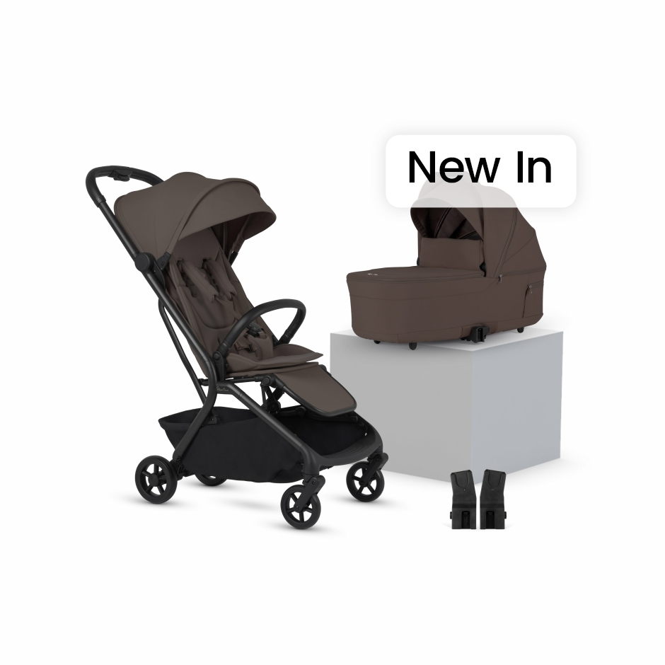View Silver Cross Nia Chocolate Compact Travel Stroller with Carrycot 6 Piece Brown Newborn to 4 Years Pram Set For Infant Toddler Pushchair  information