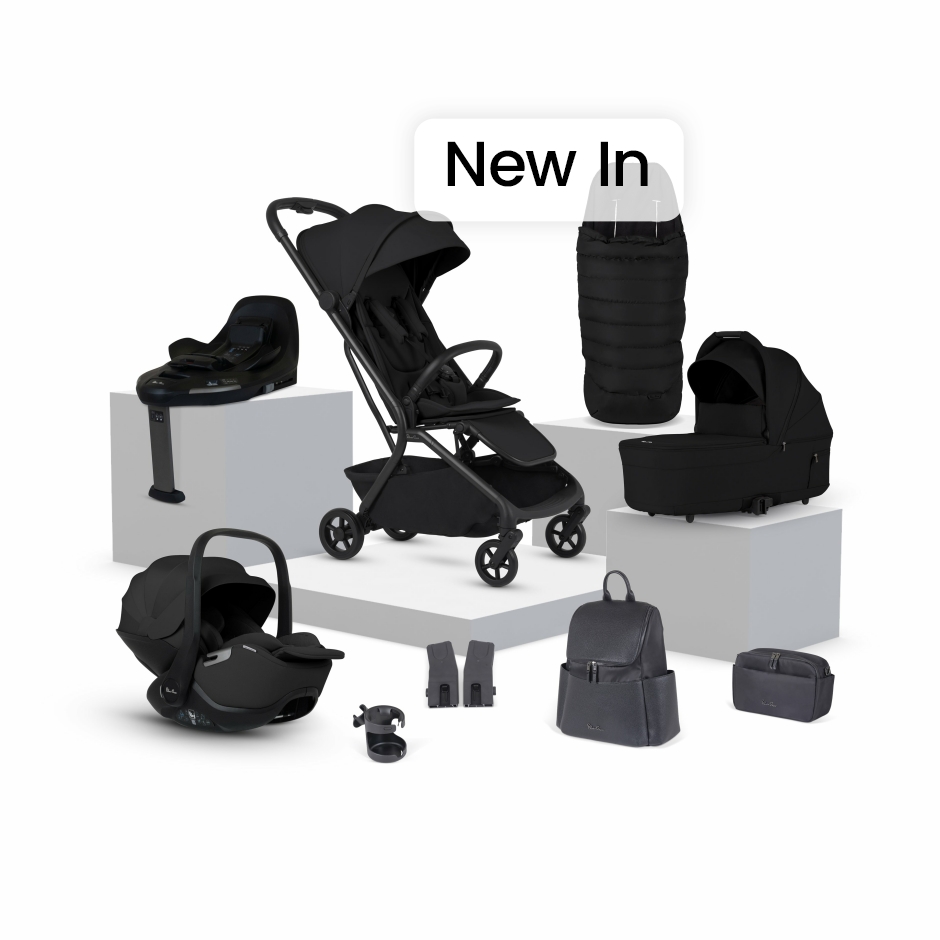 View Silver Cross Nia Onyx Compact Travel System with Accessory Pack 12 Piece Black Newborn to 4 Years Lightweight Stroller Pram Set For Infant information