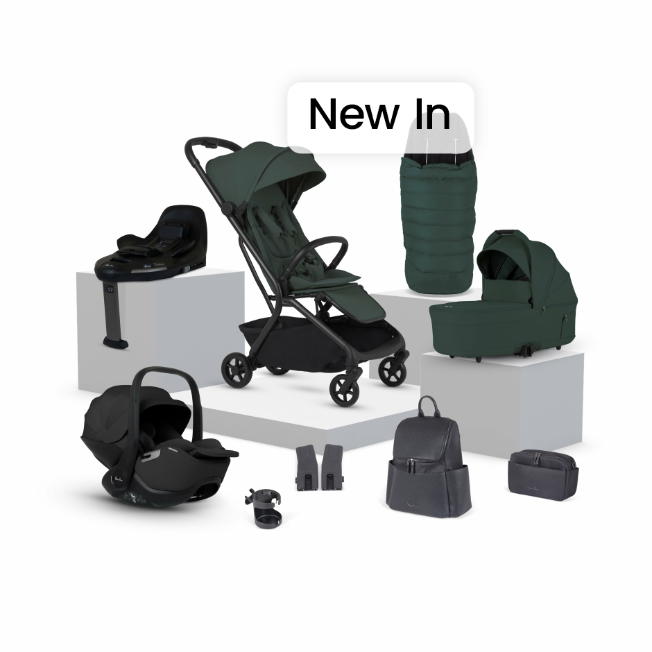View Silver Cross Nia Conifer Compact Travel System with Accessory Pack 12 Piece Dark Green Newborn to 4 Years Lightweight Stroller Pram Set  information