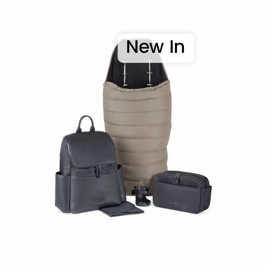 View Silver Cross Nia Accessory Pack Champagne Beige Black 4 piece Newborn Baby Infant Footmuff Crossbody Organiser Cup Holder Compact  information