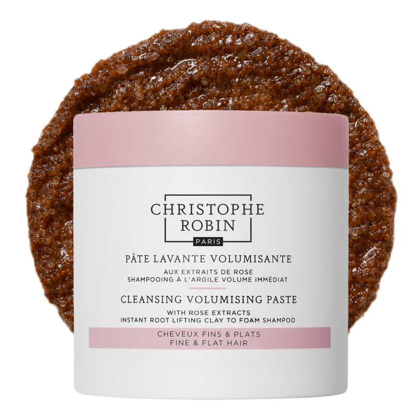 Christophe Robin Cleansing Volumising Paste Shampoo With Rose Extracts - 250Ml | Long-Lasting Volume | Deeply Cleanses & Detoxifies | Energises Scalp