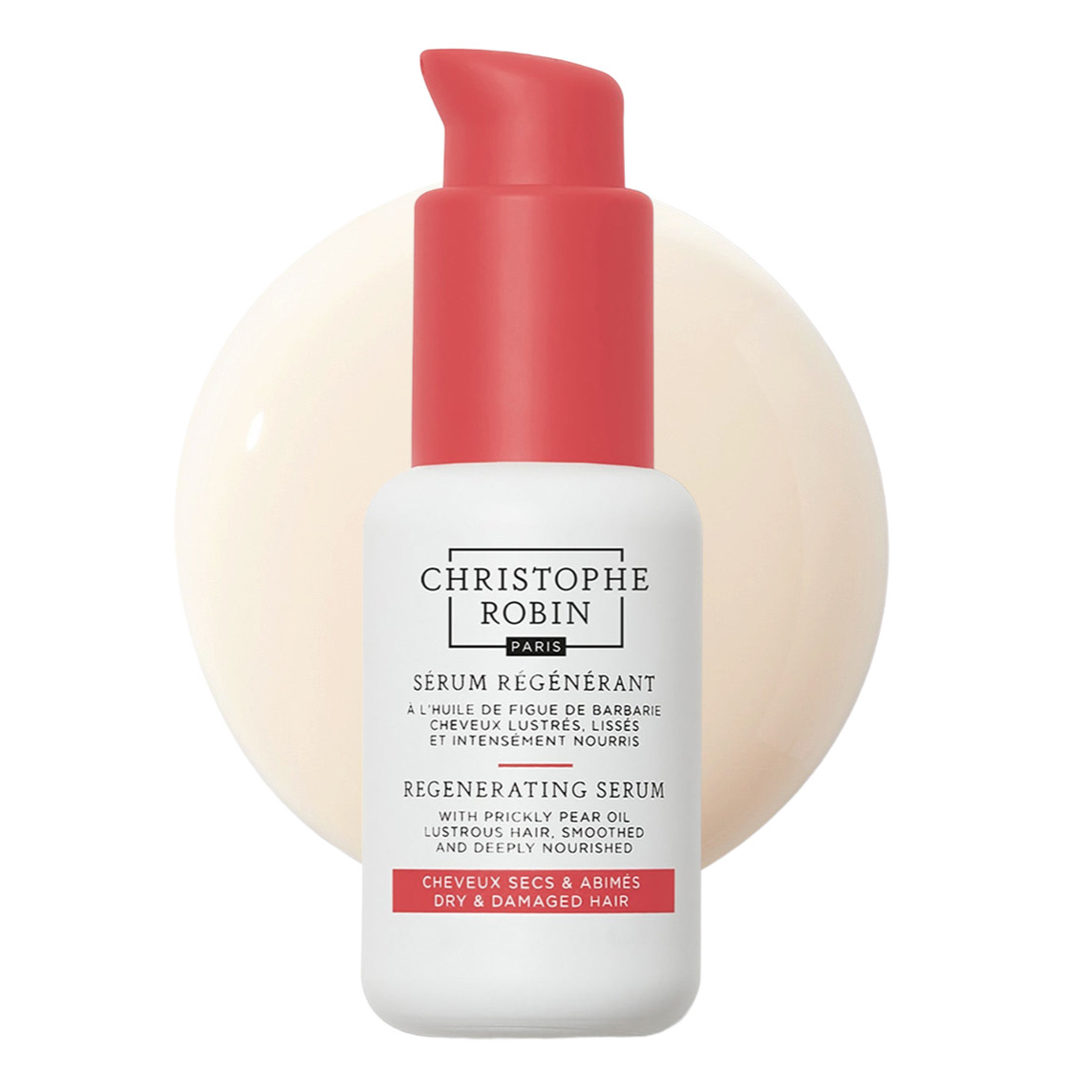 Christophe Robin Regenerating Serum With Prickly Pear Oil - 50Ml | Protects Hair From Heat Damage Up To 230°C | Smooths Frizz | Seals Split Ends