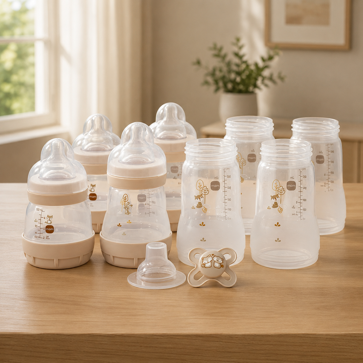 Mam Unisex Infant Beige/Clear Easy Start Bottle Set | Anti-Colic Baby Bottles With Slow Flow Teats | 3-Piece Set For Newborn Feeding | Newborn Feeding Bottles | Leak Proof Design | Starter Kit For Babies – Pack Of 3 - Image 7