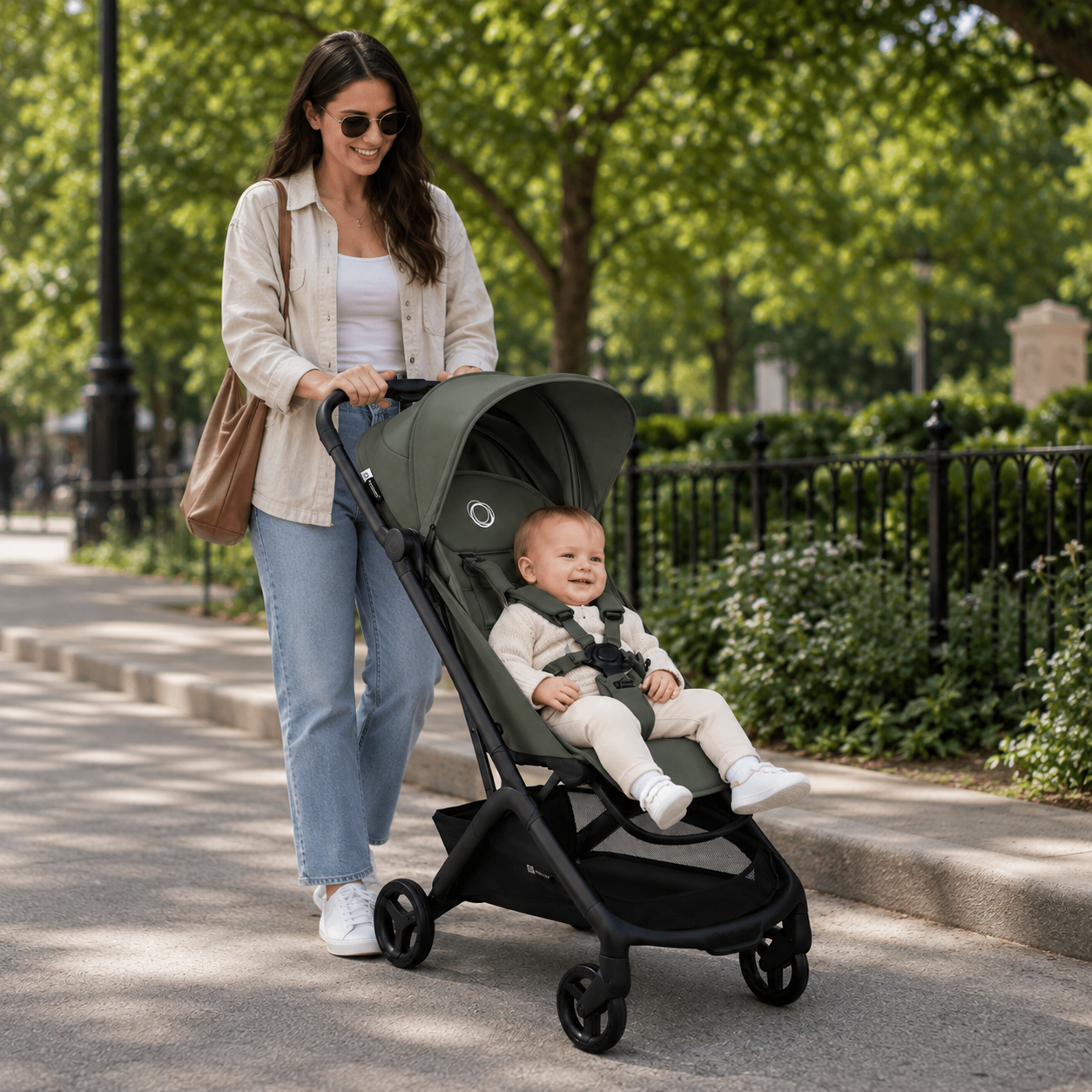 Bugaboo Butterfly 2 Pushchair Forest Green | Baby Stroller | One-Second Fold | Lay-Flat Recline | IATA-Approved | Large Underseat Basket | Air Travel Buggy