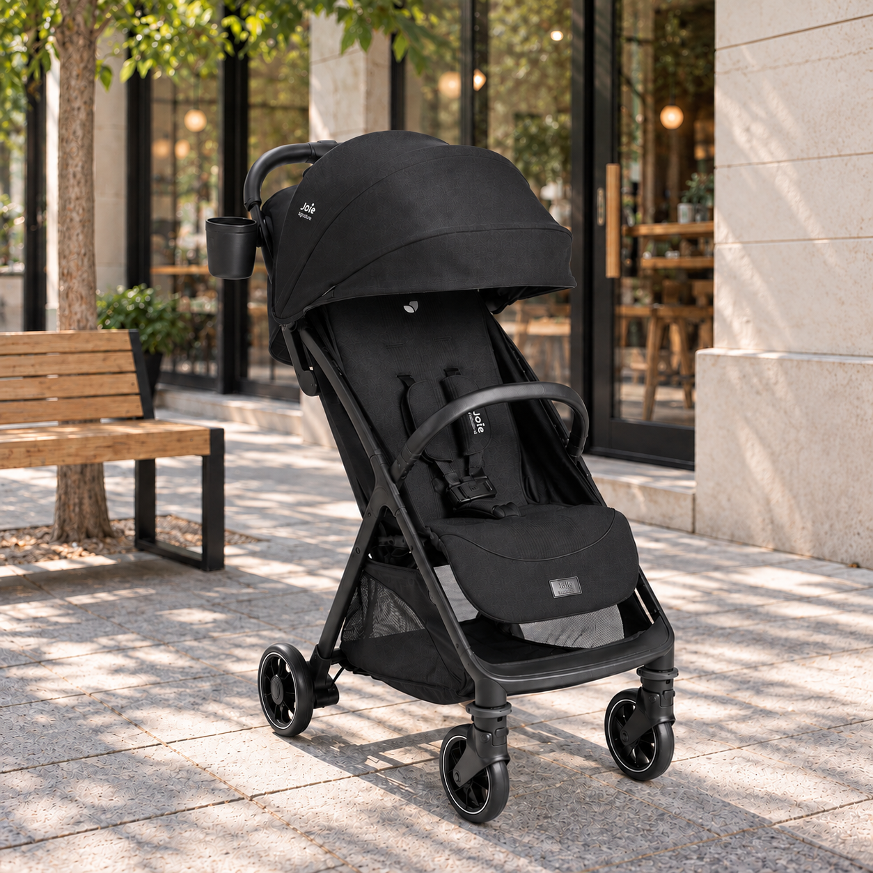 Joie Signature Parcel Pop Stroller – Eclipse/Black | Birth to 4 Years | Lightweight Baby Stroller | One-Hand Fold | Lie-Flat Recline