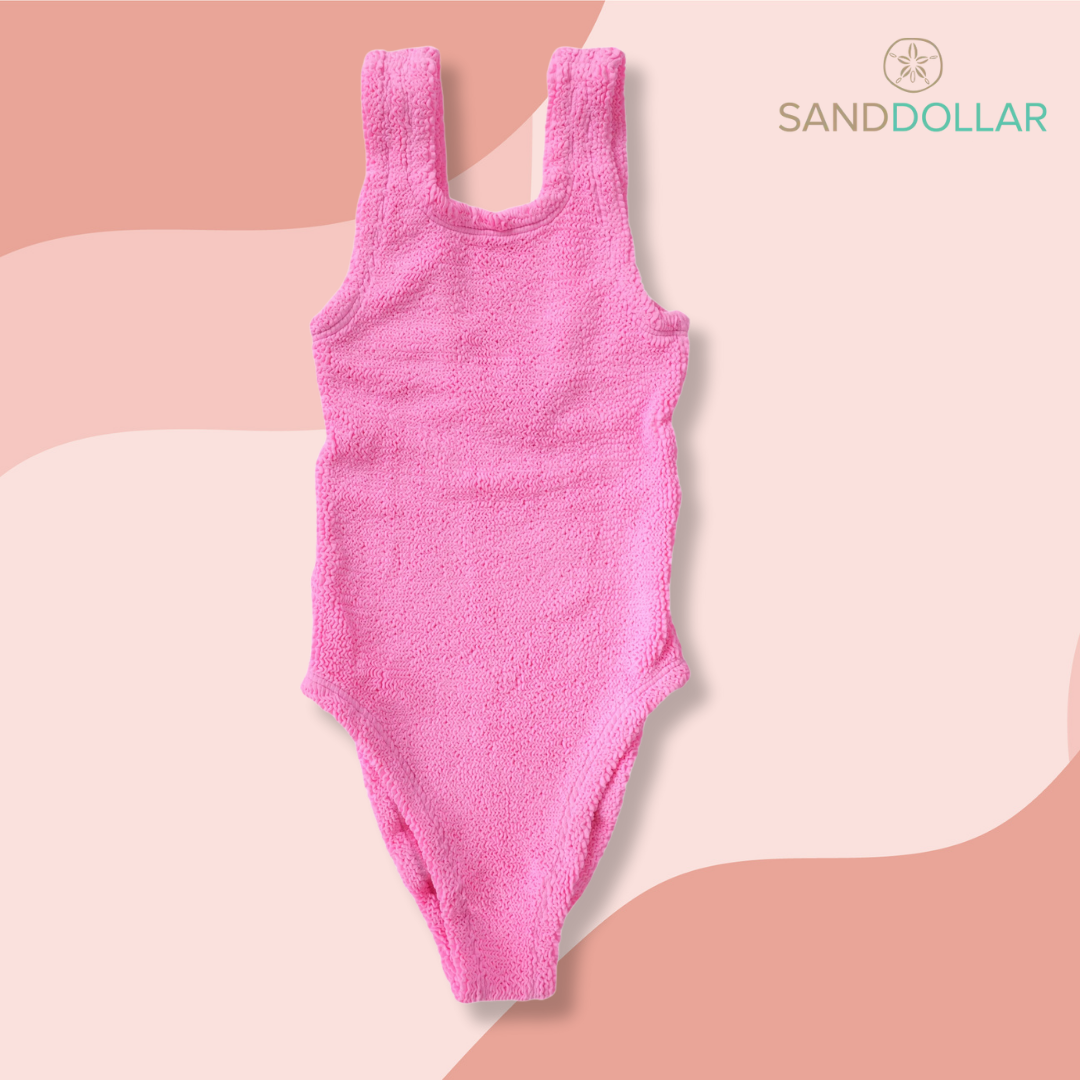 Hunza G Baby Classic One Piece Swimsuit In Bubblegum Pink | One Size Fits All Swimwear For Girl's: 2 In Pink