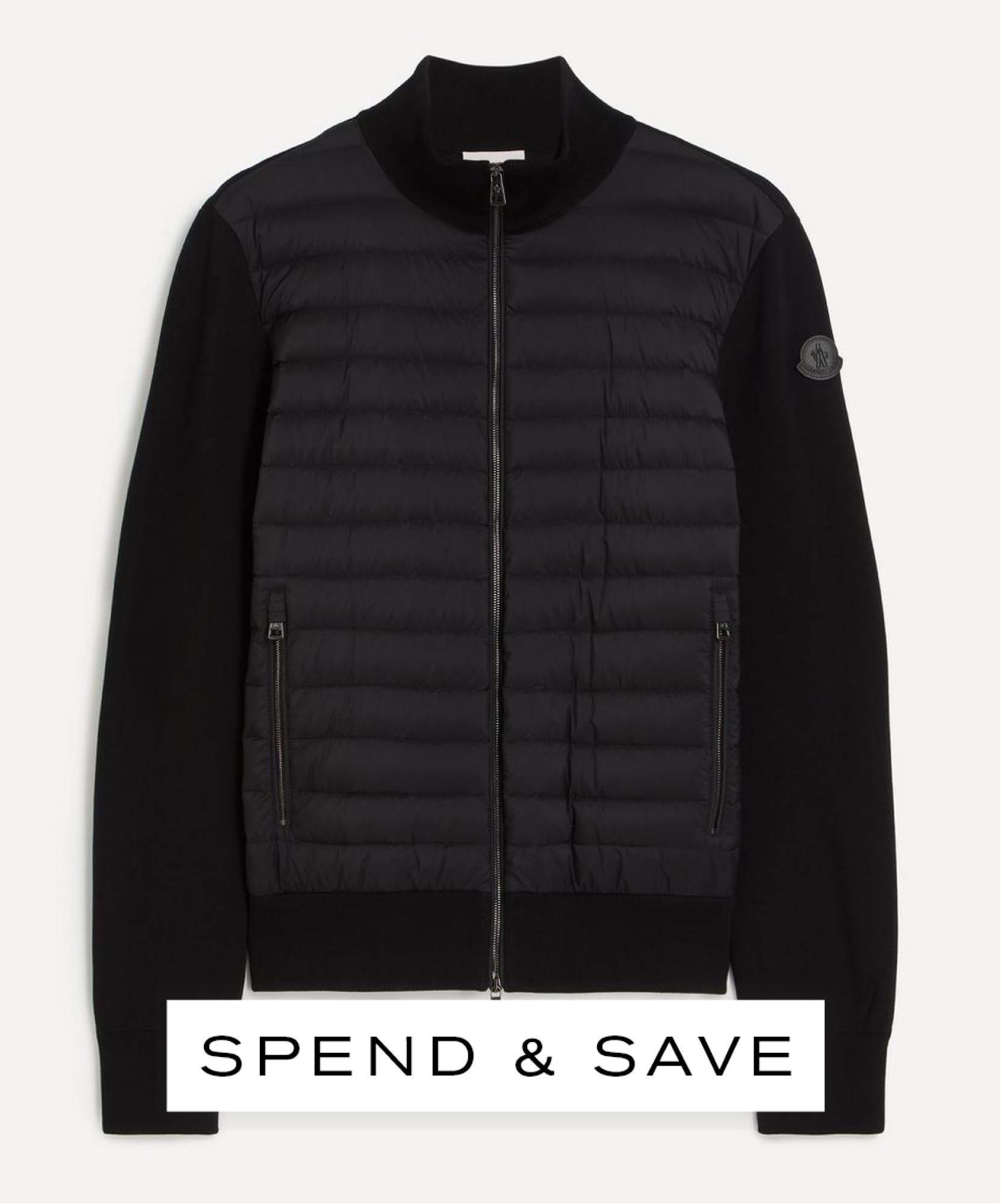 Moncler Mens Padded Crepe Cotton Zip-up Cardigan