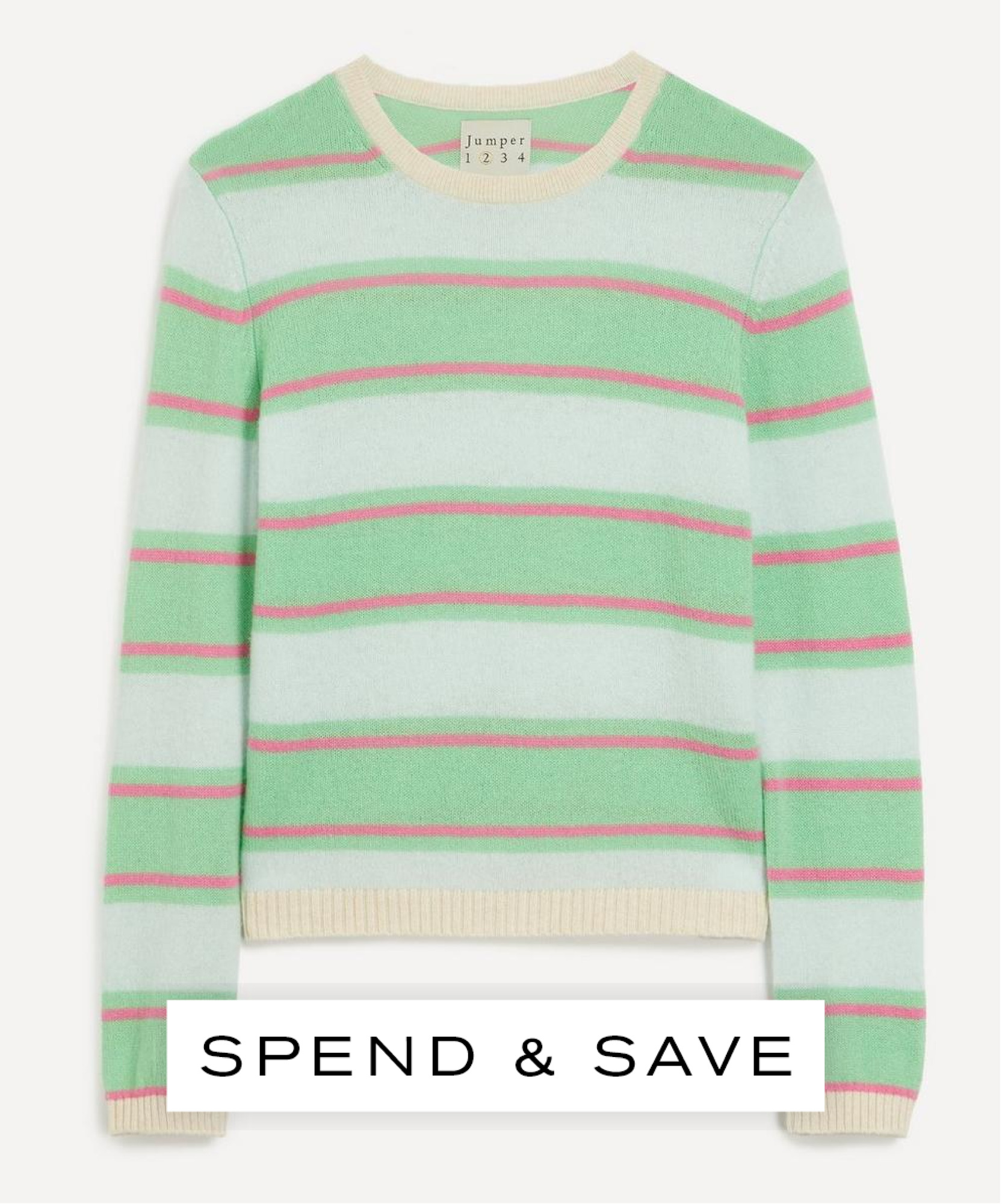 Jumper 1234 Women's Deckchair Stripe Cashmere Crewneck Jumper