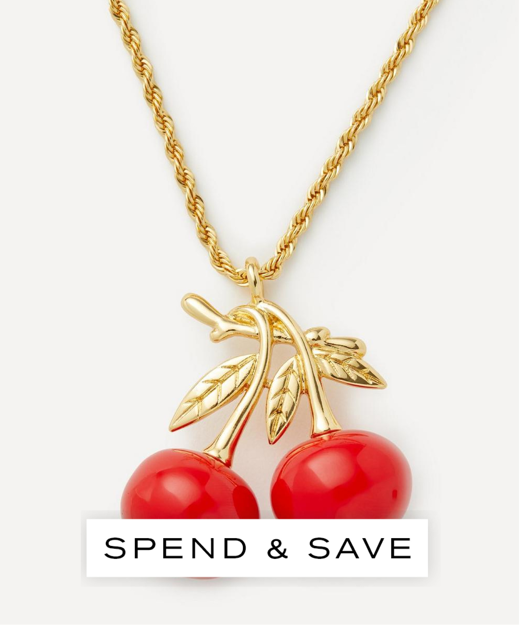 Kenneth Jay Lane Gold-plated Rope Chain And Cherry Pendant Necklace