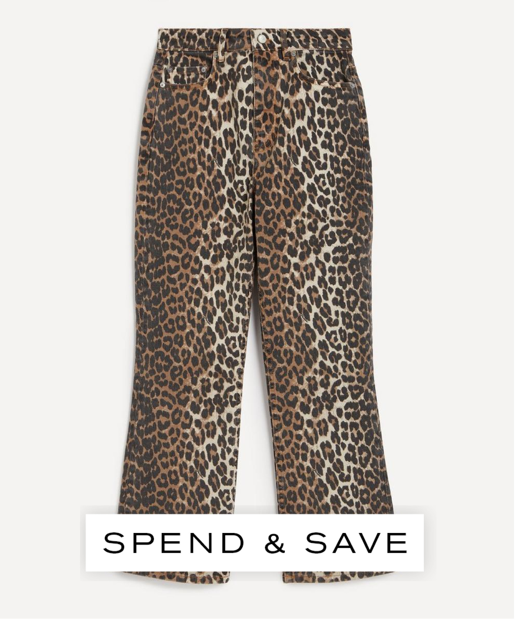 Ganni Women's Leopard Betzy Cropped Jeans