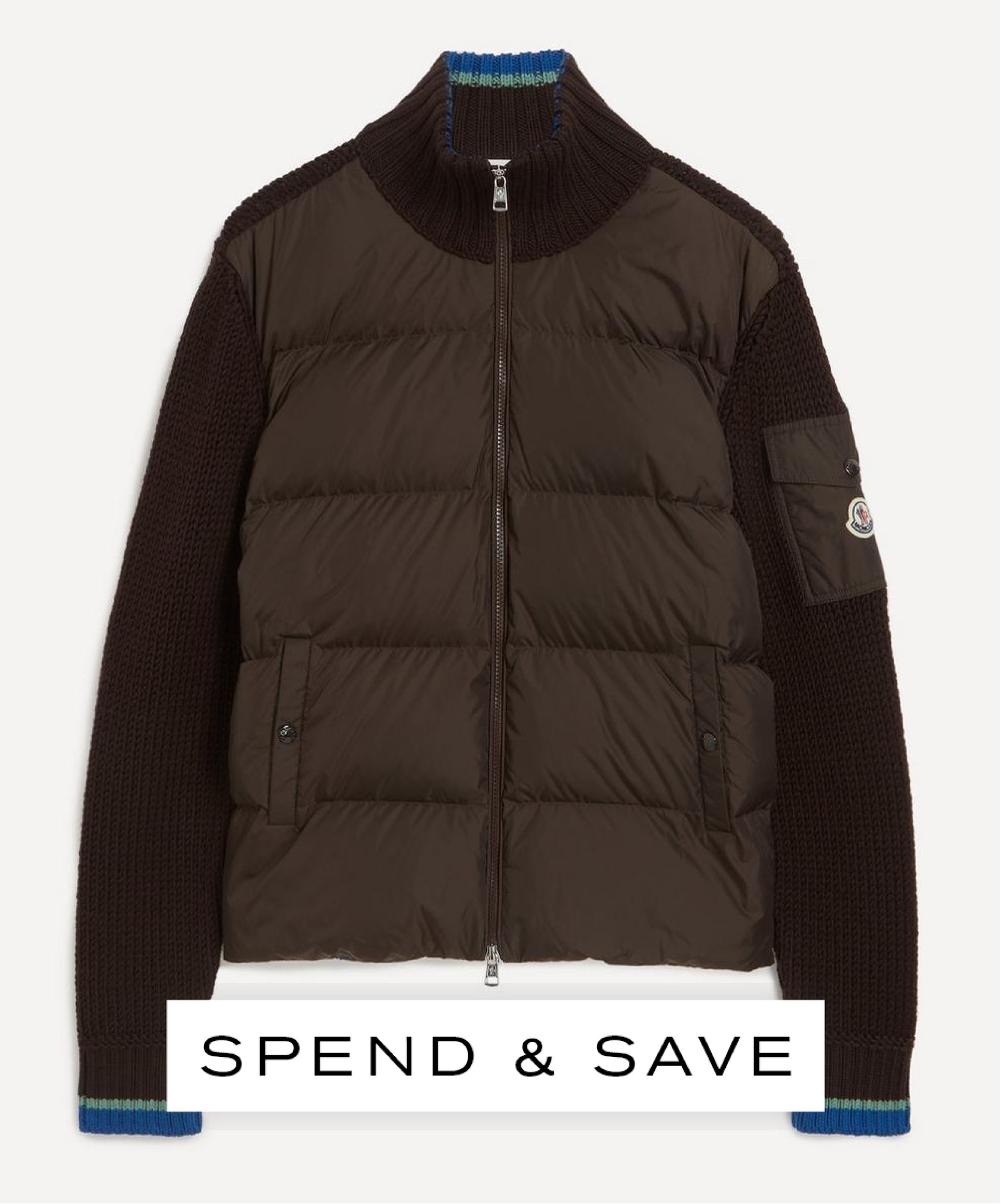 Moncler Mens Padded Wool Zip-up Cardigan
