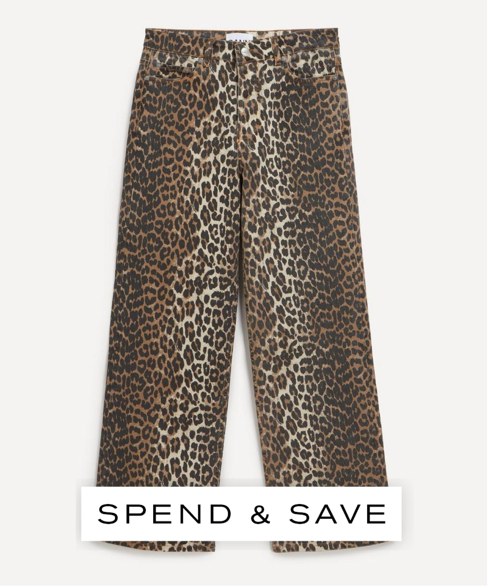 Ganni Women's Leopard Printed Izey Jeans