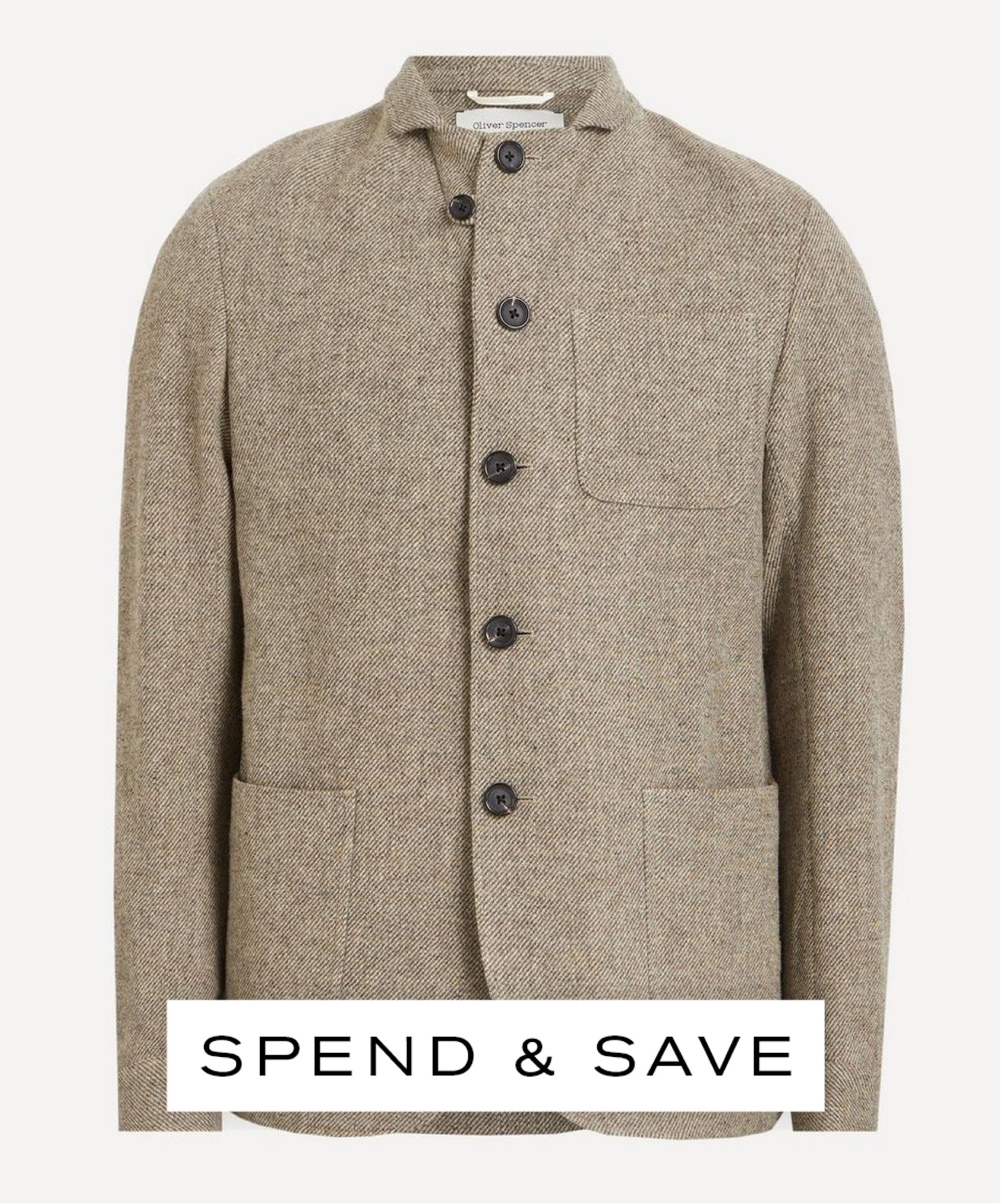 Oliver Spencer Mens Pembury Beige Solms Jacket