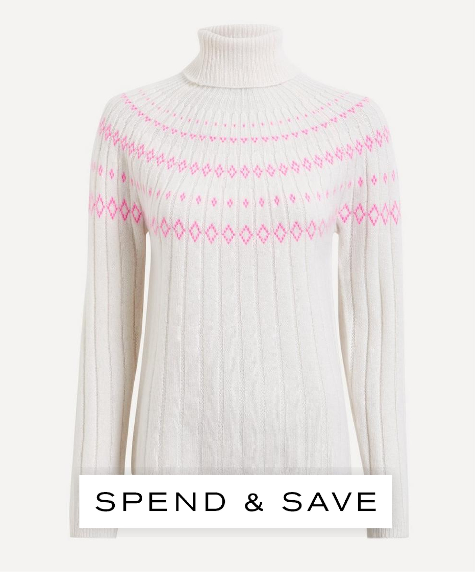 Jumper 1234 Women's Rib Ski Roll Collar Cashmere Jumper
