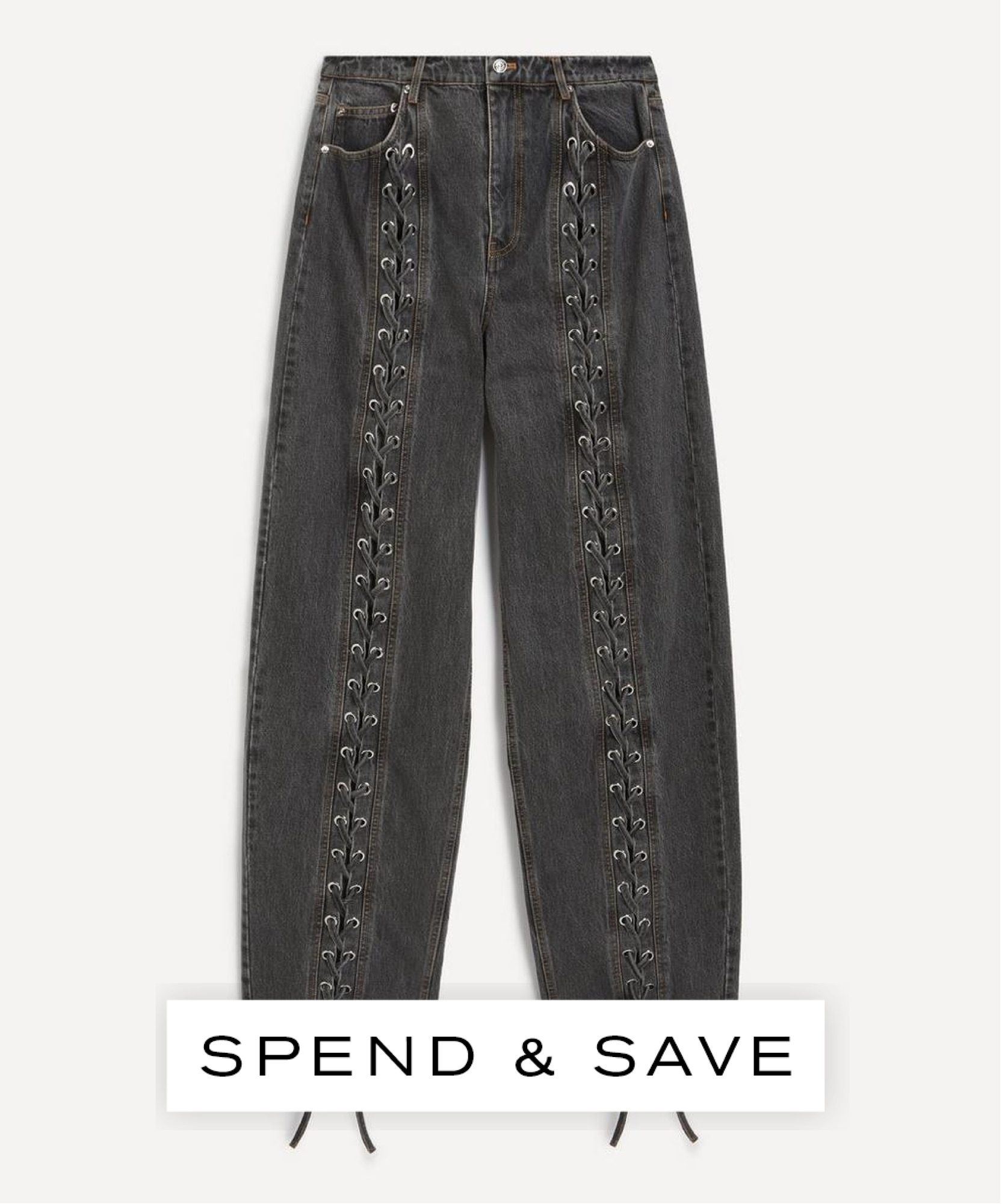 Rotate Birger Christensen Women's Laced Dark Grey Jeans