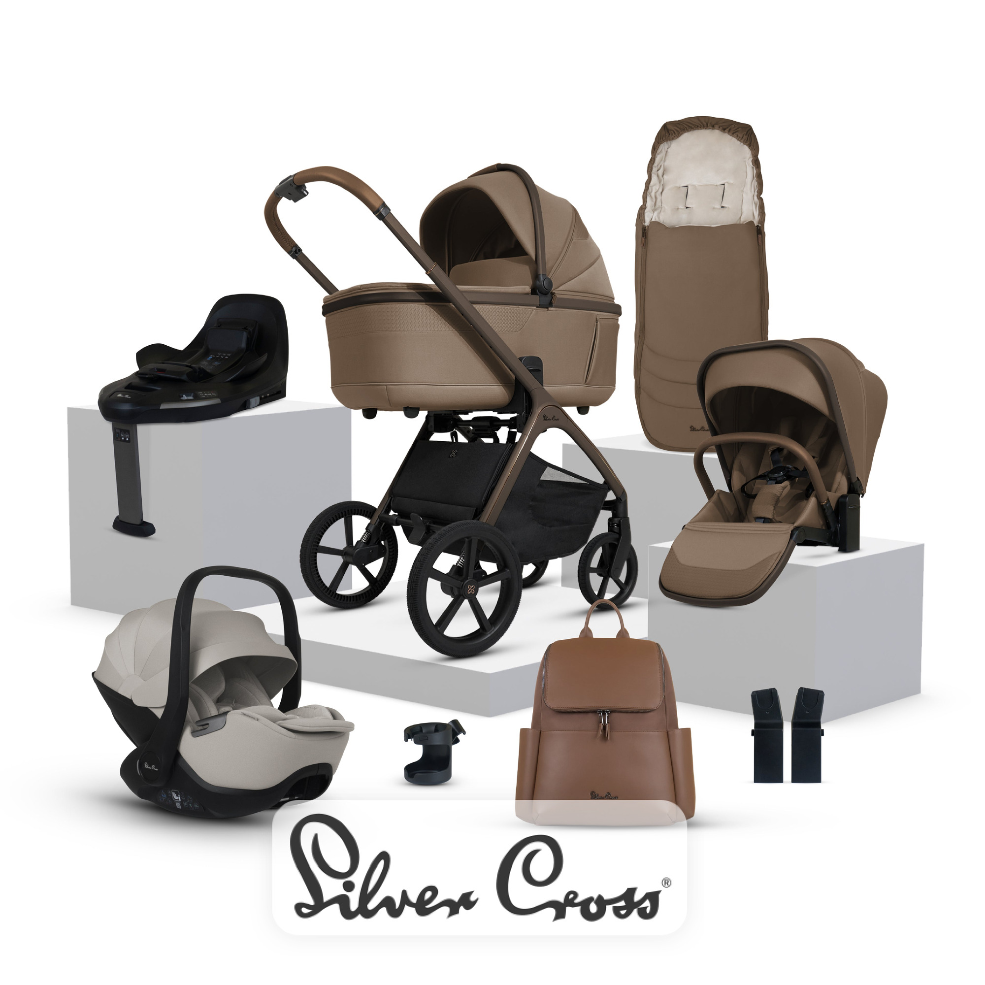 View Silver Cross Cove Maple Travel System Ultimate 360 Infant Carrier Bundle 10 piece information